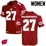 Women's Wisconsin Badgers NCAA #27 Cristian Volpentesta Red Authentic Under Armour Stitched College Football Jersey SZ31O17ZH